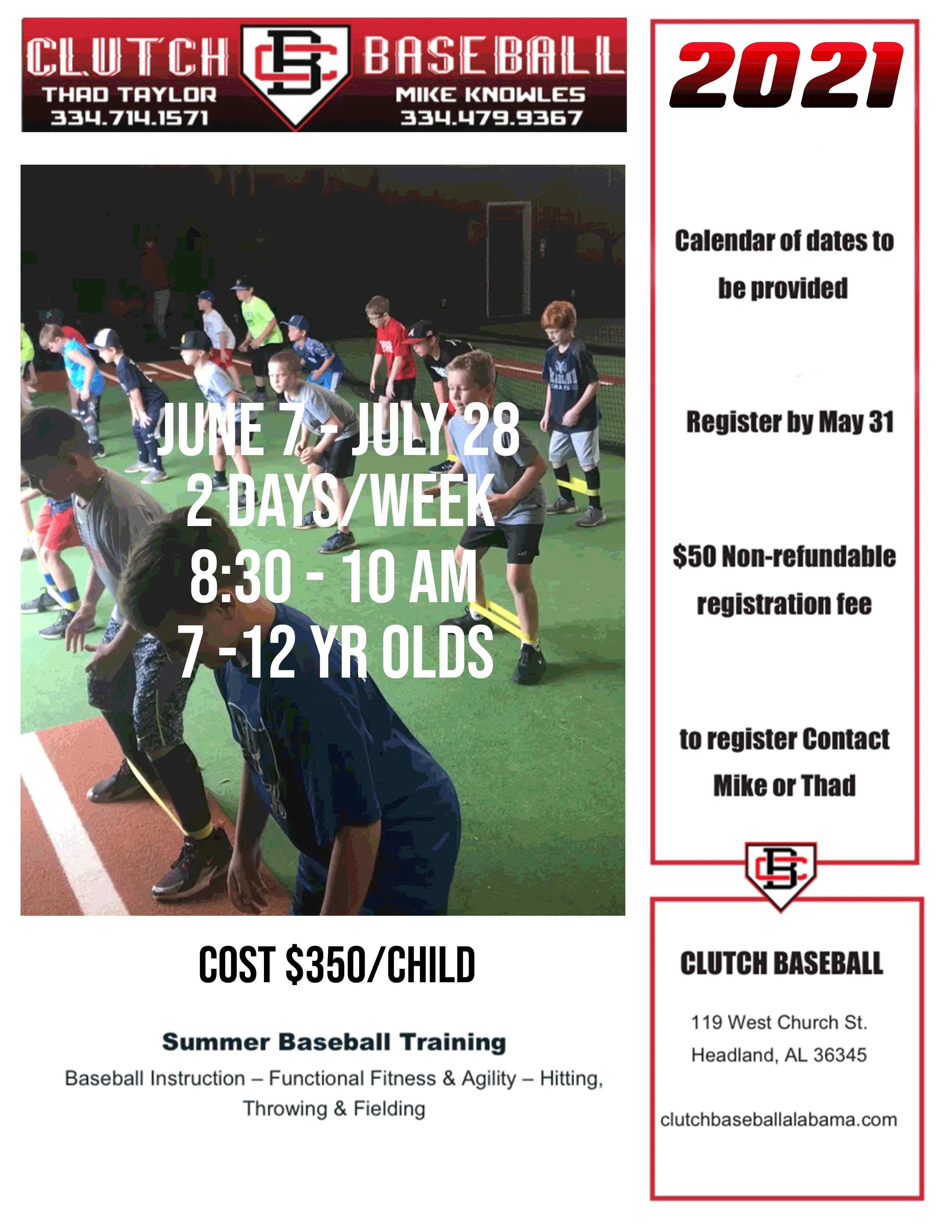 baseball summer camp headland